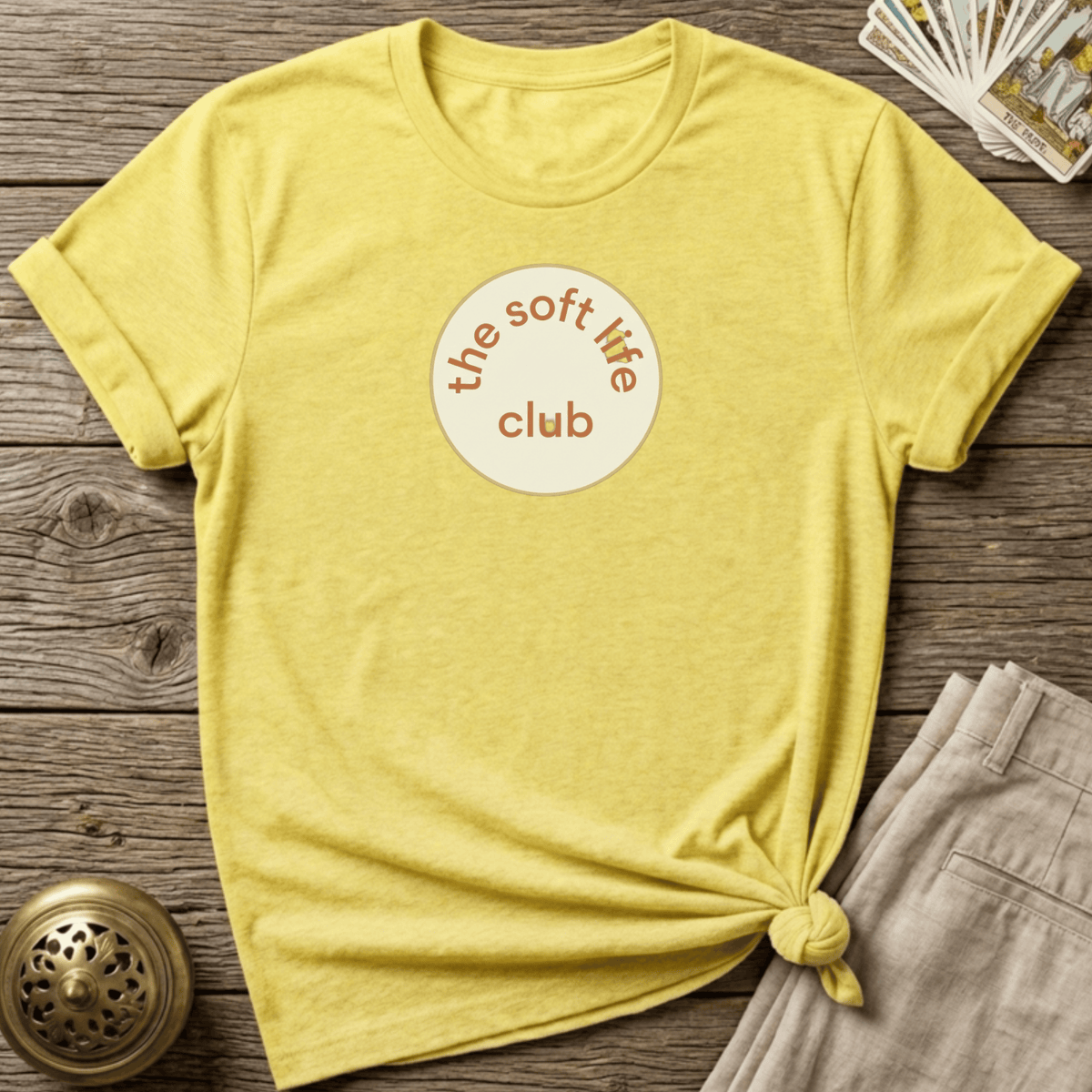 The Soft Life Club T-shirt - Cornsilk
