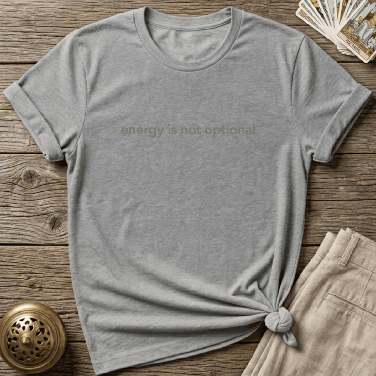 Energy Is Not Optional T-shirt - Sport Grey