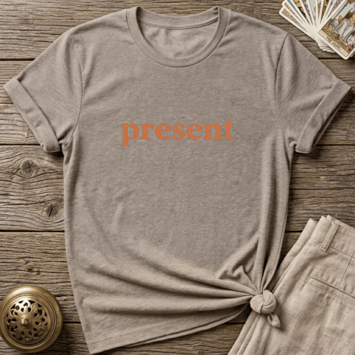 Not Perfect — Present T-shirt - Sand