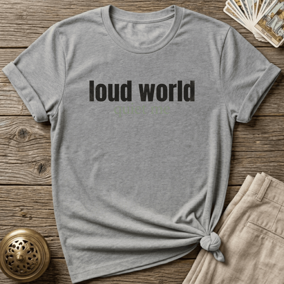 Loud World, Quiet Me T-shirt - Sport Grey