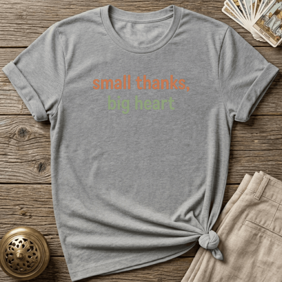 Small Thanks, Big Heart T-shirt - Sport Grey