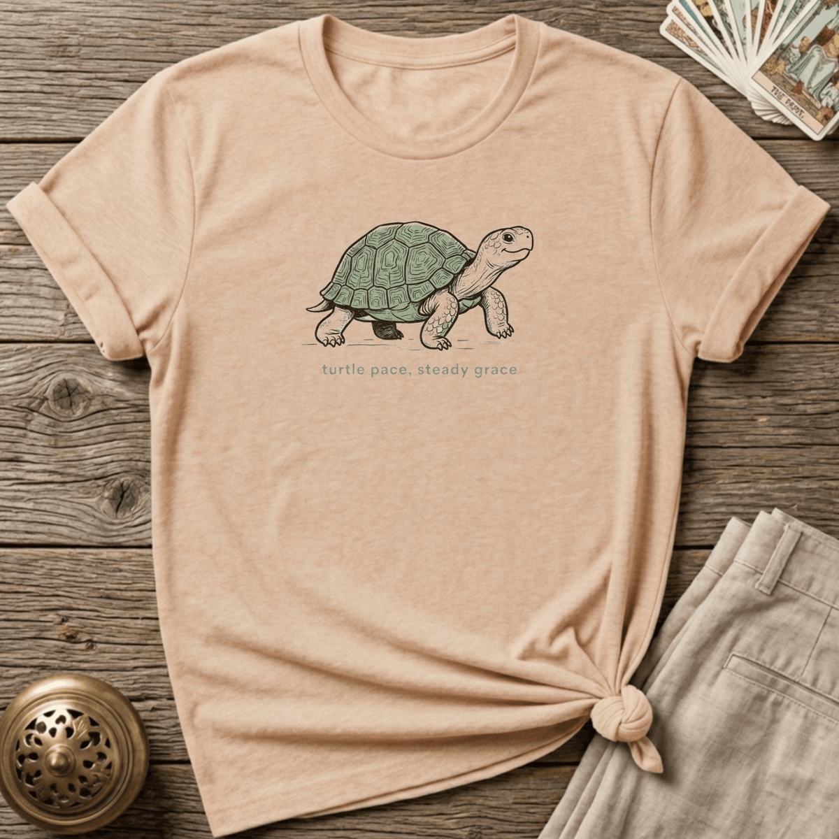 Turtle Pace, Steady Grace T-shirt - Natural