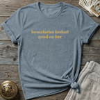 Boundaries Looked Good On Her T-shirt - Stone Blue