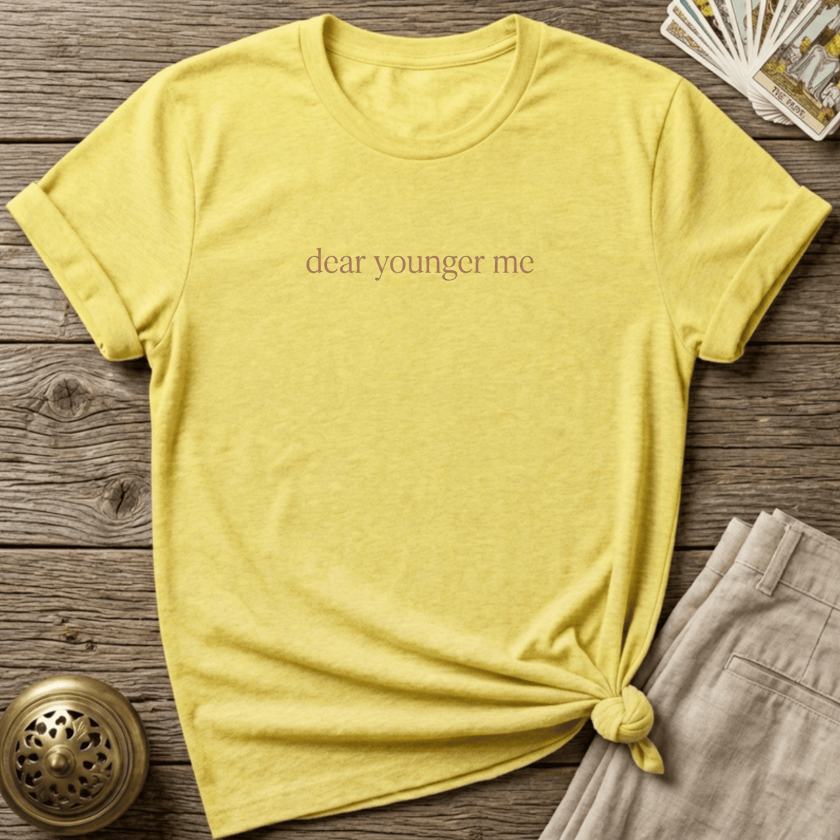 Dear Younger Me T-shirt - Cornsilk