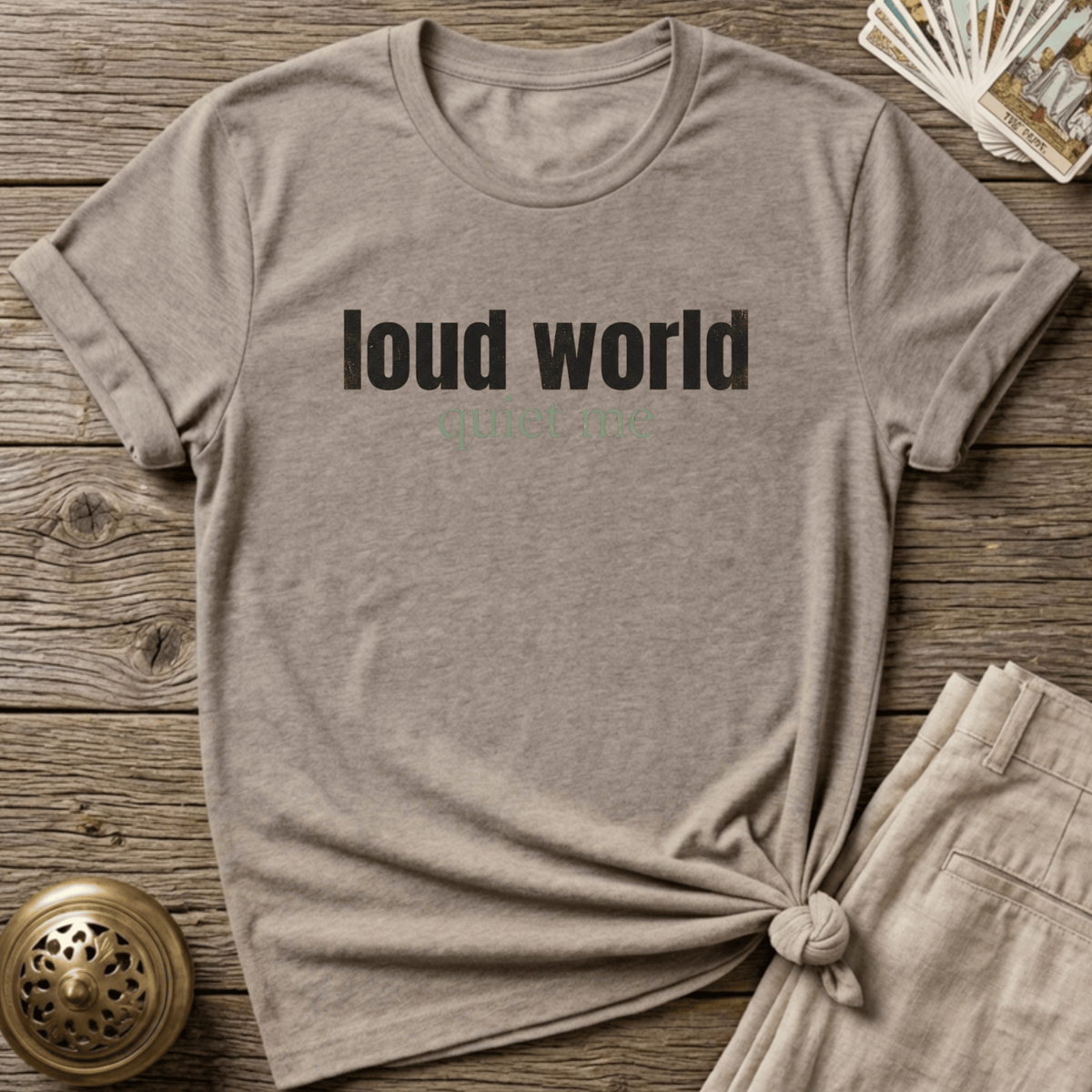 Loud World, Quiet Me T-shirt - Sand