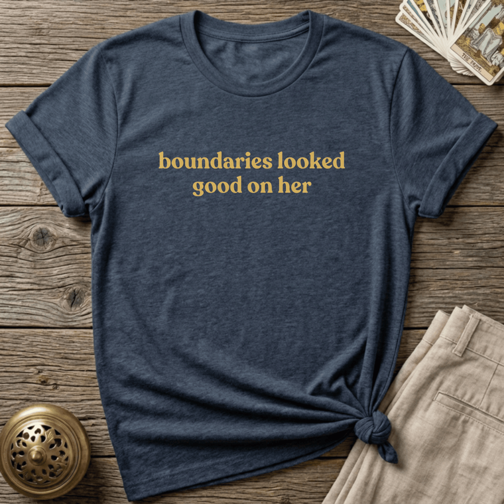 Boundaries Looked Good On Her T-shirt - Navy