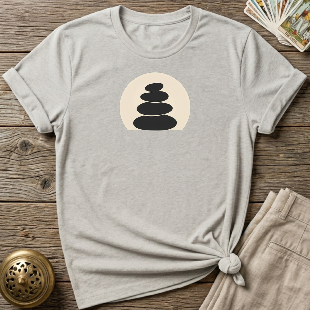 Be Present, Stacked Stones T-shirt - Ice Grey