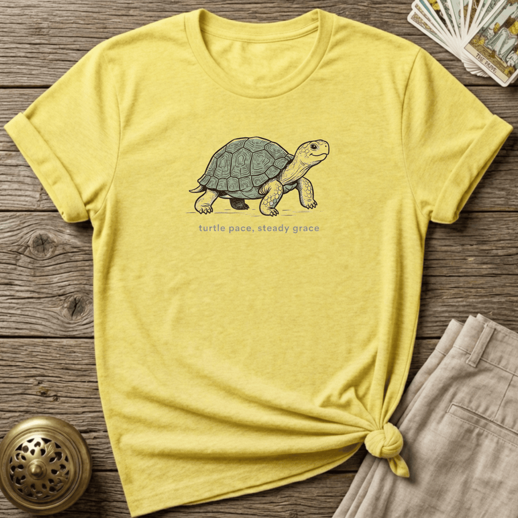 Turtle Pace, Steady Grace T-shirt - Cornsilk