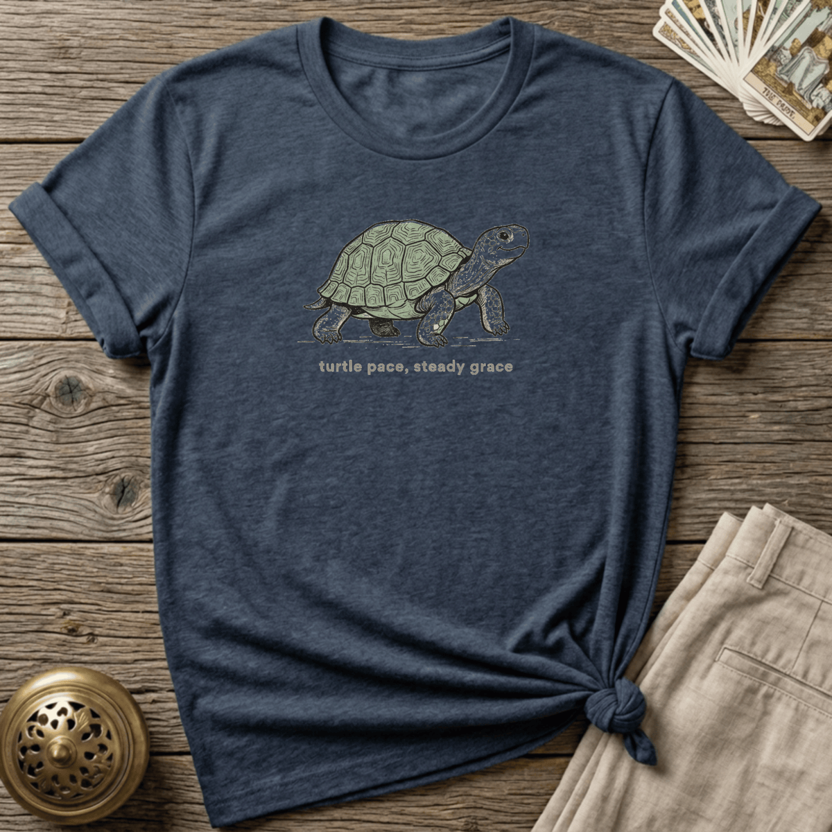 Turtle Pace, Steady Grace T-shirt - Navy