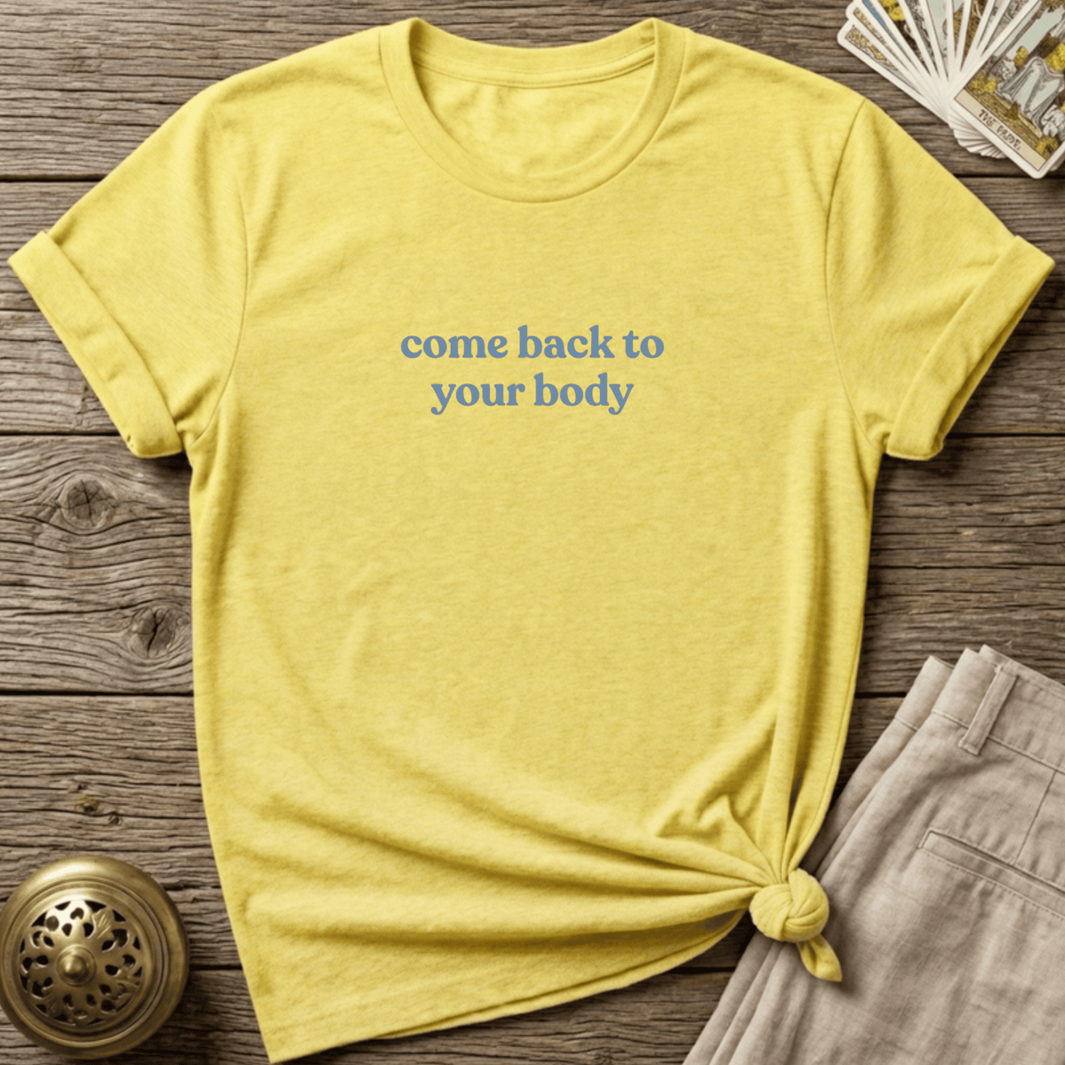 Come Back To Your Body T-shirt - Cornsilk