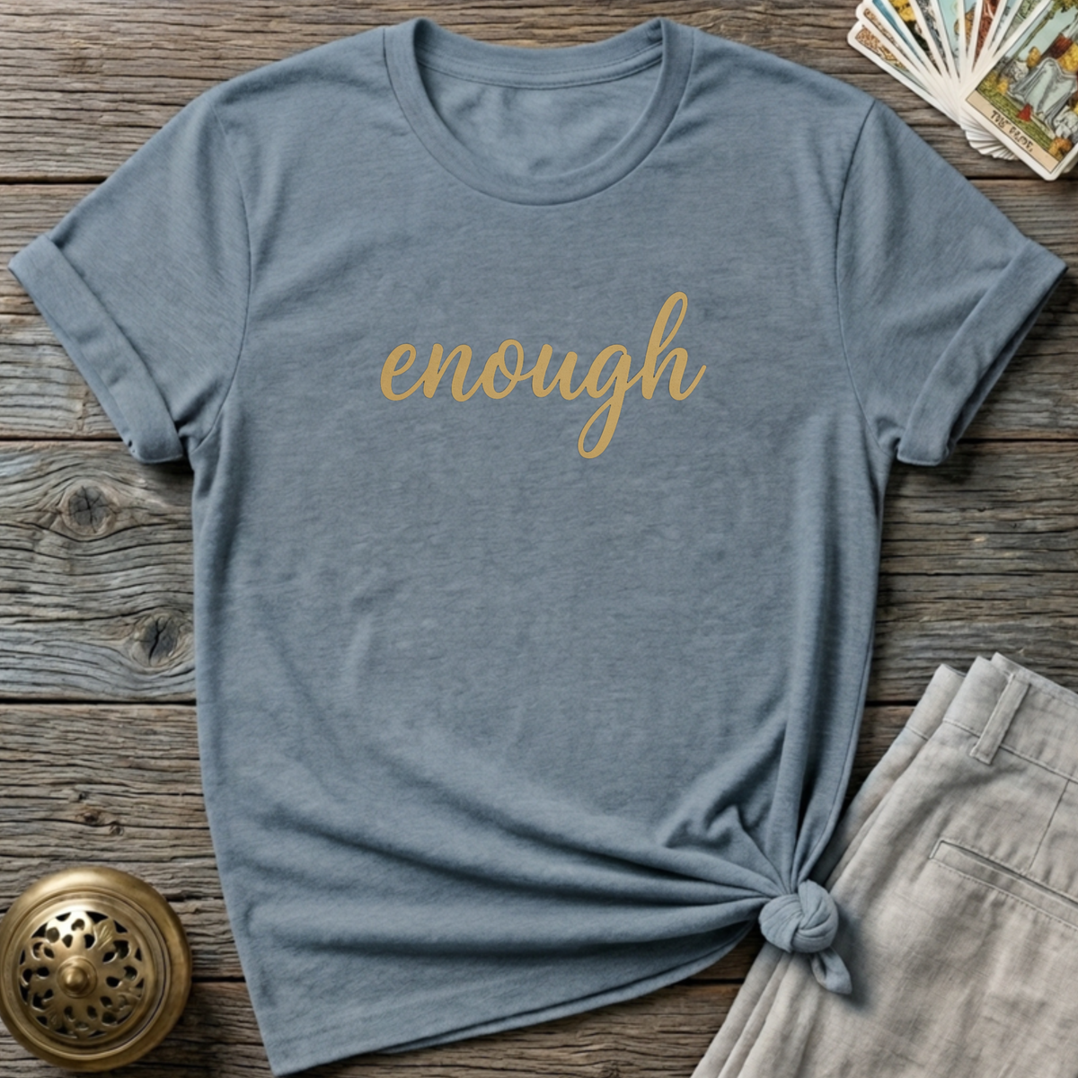 Enough T-shirt - Stone Blue