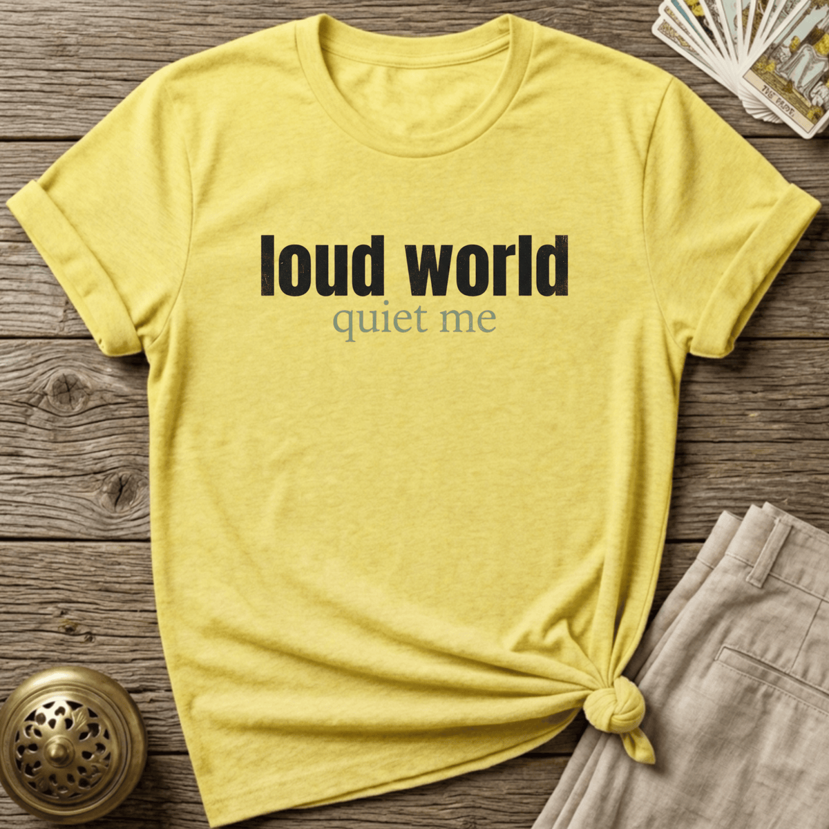 Loud World, Quiet Me T-shirt - Cornsilk