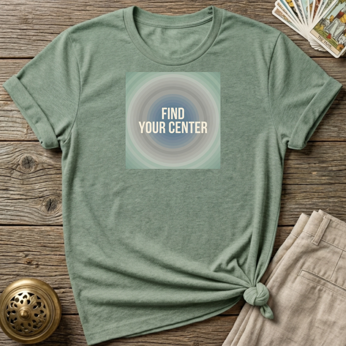 Find Your Center Muted Rings T-shirt - Sage