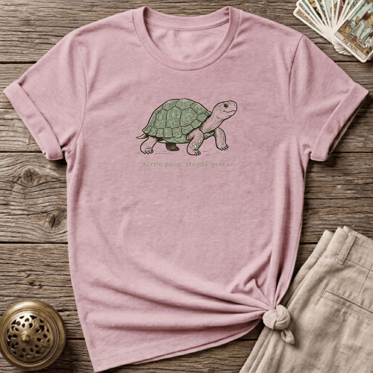 Turtle Pace, Steady Grace T-shirt - Light Pink