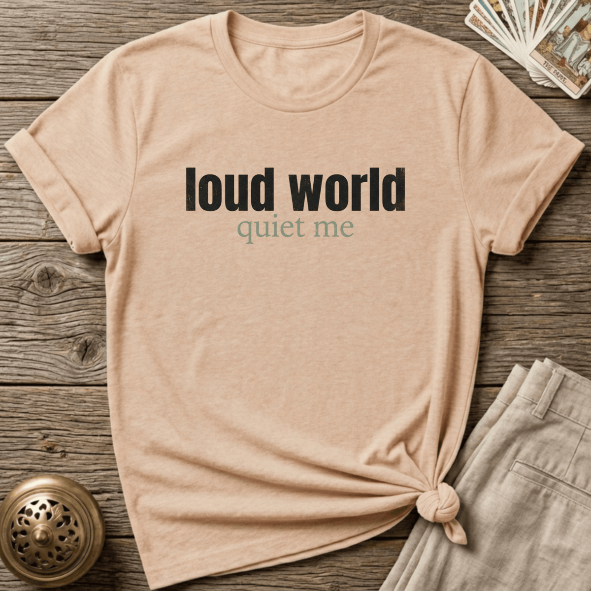 Loud World, Quiet Me T-shirt - Natural