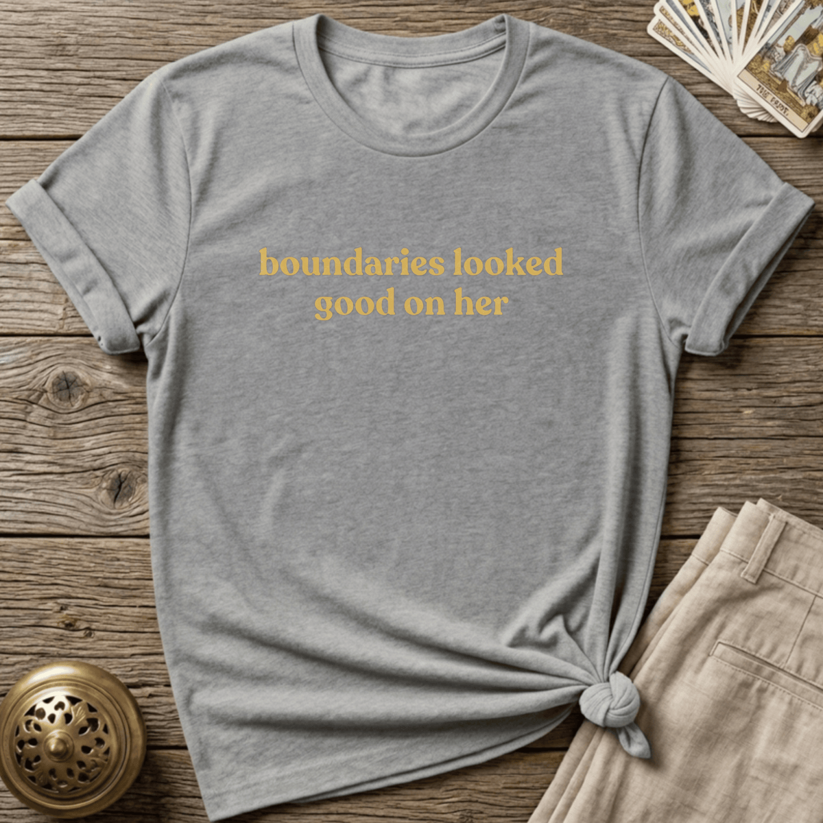 Boundaries Looked Good On Her T-shirt - Sport Grey