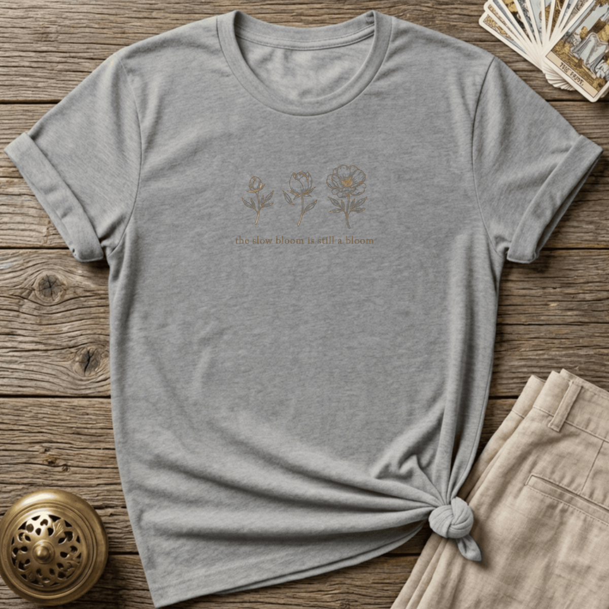 Slow Bloom Still Bloom T-shirt - Sport Grey