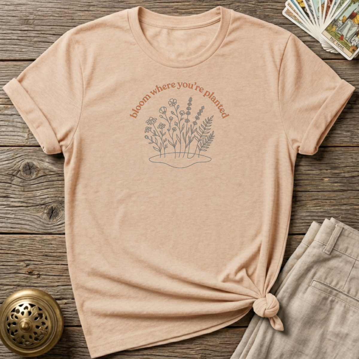 Bloom Where You're Planted T-shirt - Natural
