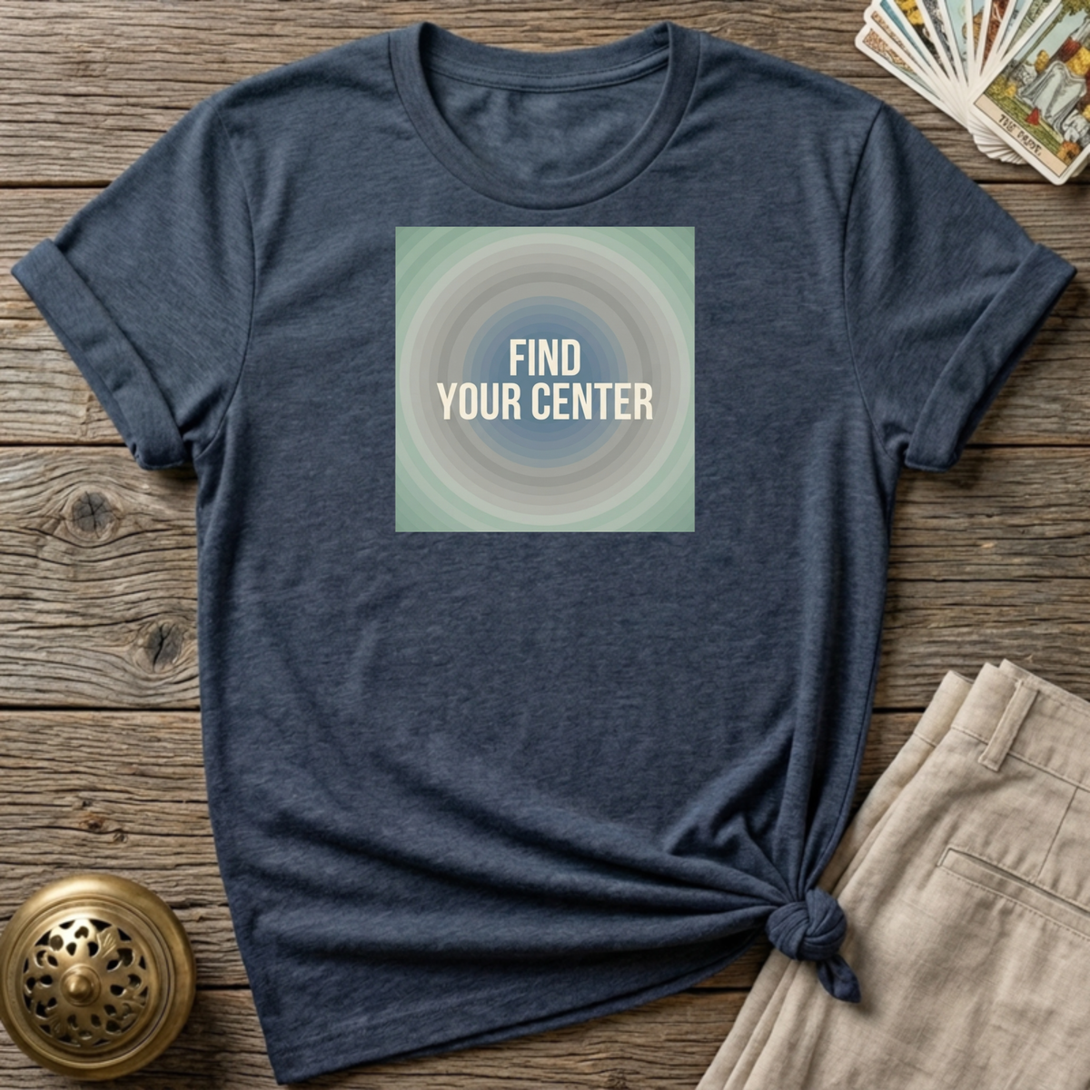 Find Your Center Muted Rings T-shirt - Navy