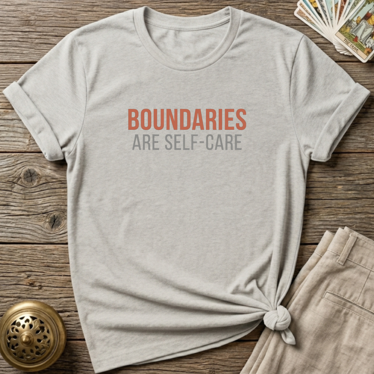 Boundaries Are Self-Care T-shirt - Ice Grey