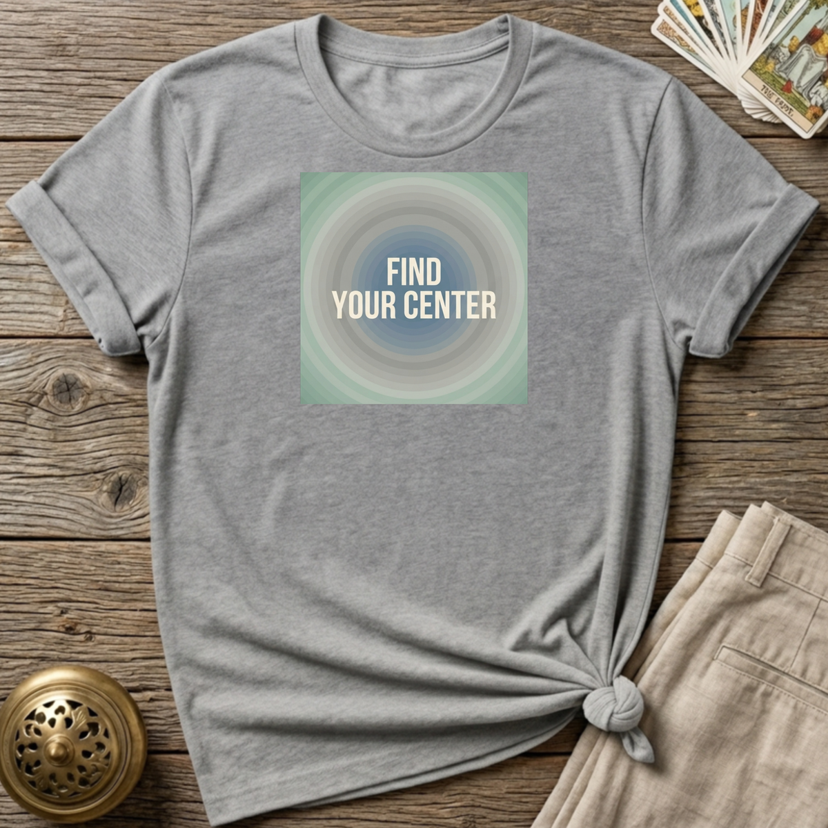 Find Your Center Muted Rings T-shirt - Sport Grey