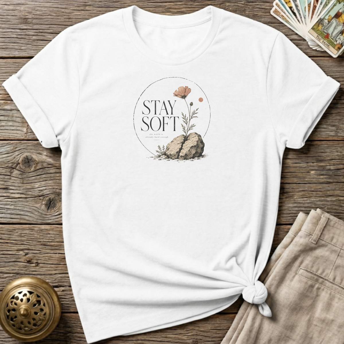 Stay soft the world is hard White