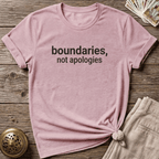 Boundaries, Not Apologies T-shirt - Light Pink