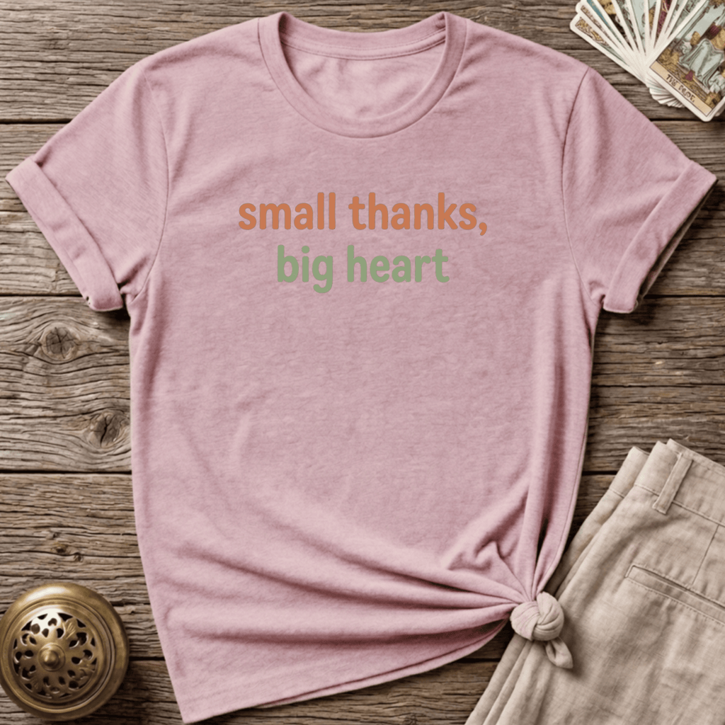 Small Thanks, Big Heart T-shirt - Light Pink