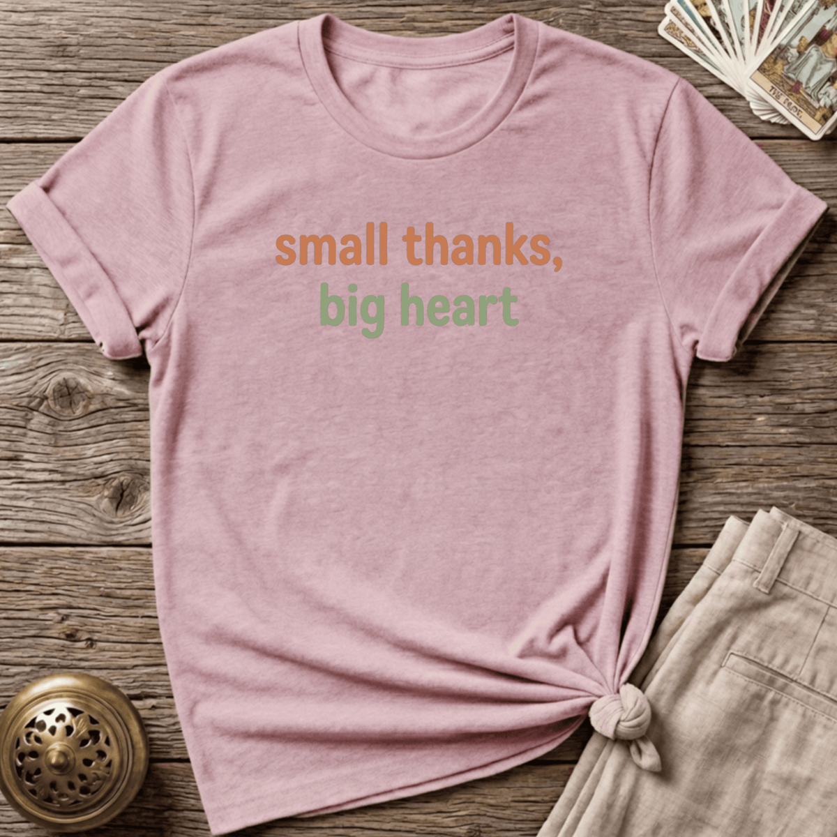 Small Thanks, Big Heart T-shirt - Light Pink