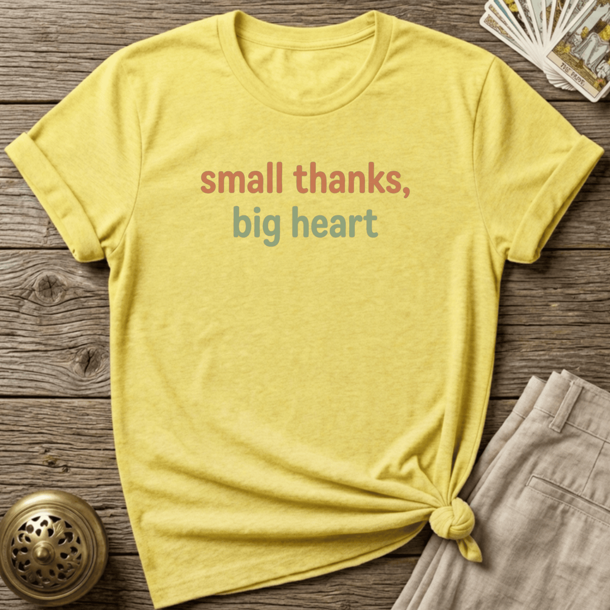 Small Thanks, Big Heart T-shirt - Cornsilk