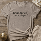 Boundaries, Not Apologies T-shirt - Sand