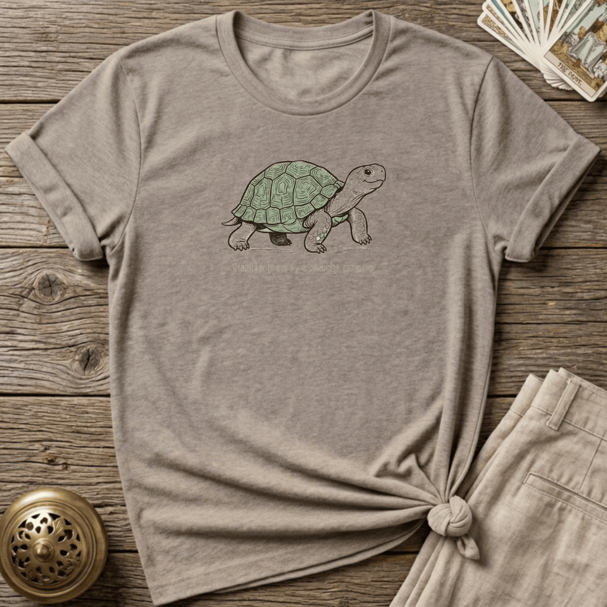 Turtle Pace, Steady Grace T-shirt - Sand