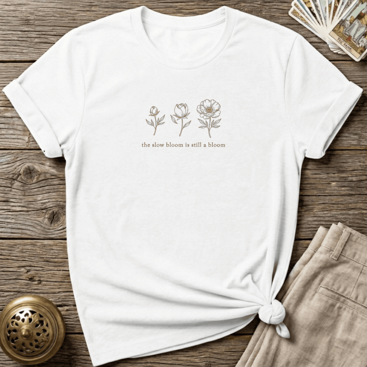 Slow Bloom Still Bloom T-shirt - White
