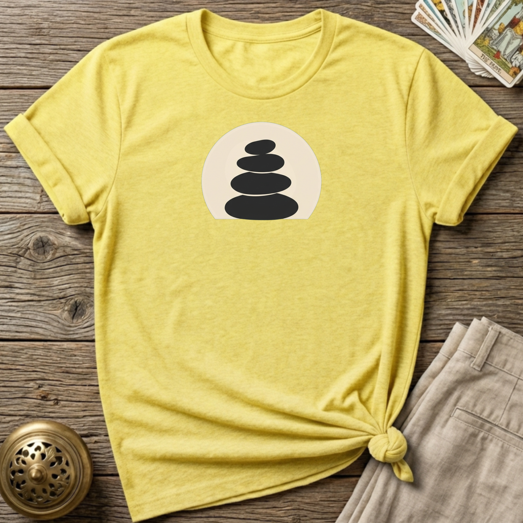 Be Present, Stacked Stones T-shirt - Cornsilk